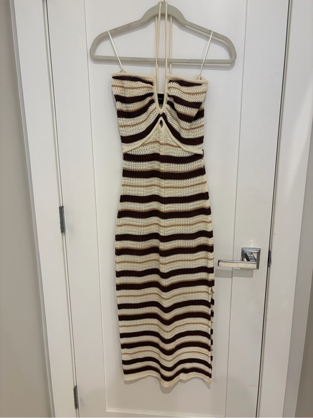 Miou Muse Crochet Midi Dress